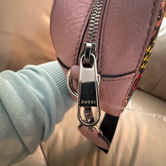 GUCCI GG Supreme Monogram Psychedelic Shoulder Bag Black Multicolor Sugar Pink - Picture 8 of 16